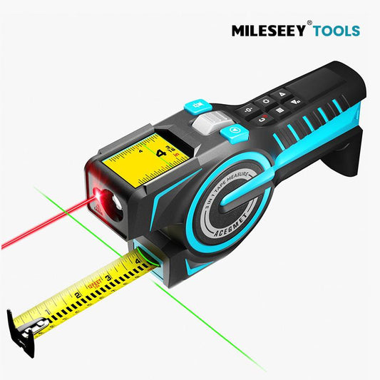 Mileseey DTX10 3-In-1 Digital Tape Measure, 330Ft Laser Measurement Tool & Auto Lock Tape with Instant Digital Readout, Extended Laser Line & Incremental Measurement.Outdoorfun Father'S Day Gift
